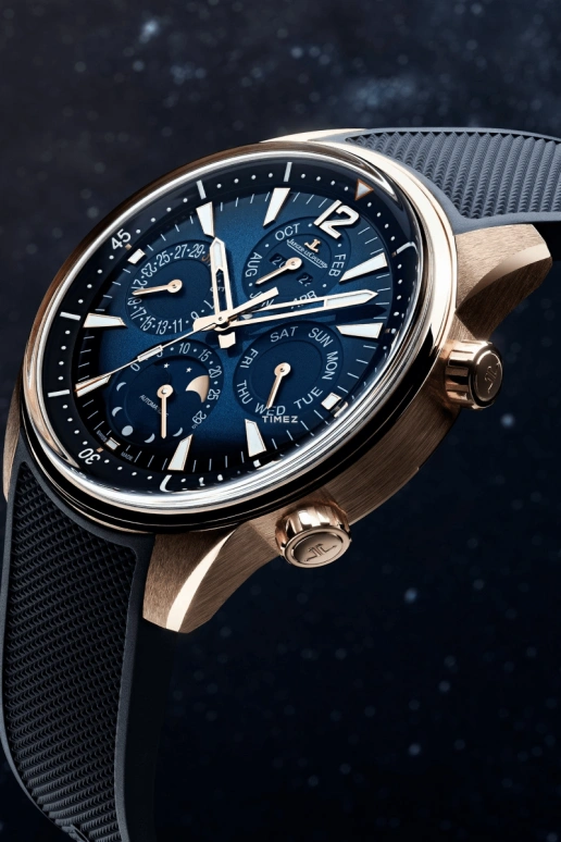 Jaeger-LeCoultre,Polaris 42mm,42mm,Rose Gold,Blue,Automatic,Chronograph,Moonphase,Perpetual Calendar,Month,38hours,In-house Caliber,Q908269J