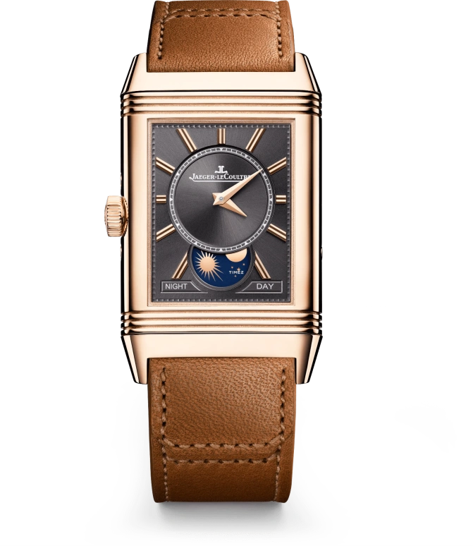 Jaeger-LeCoultre,Reverso 49.40x29.90mm,49.40x29.90mm,Rose Gold,Silver,Handwound,Moonphase,Month,Date,Day,42hours,In-house Caliber,Q3912532