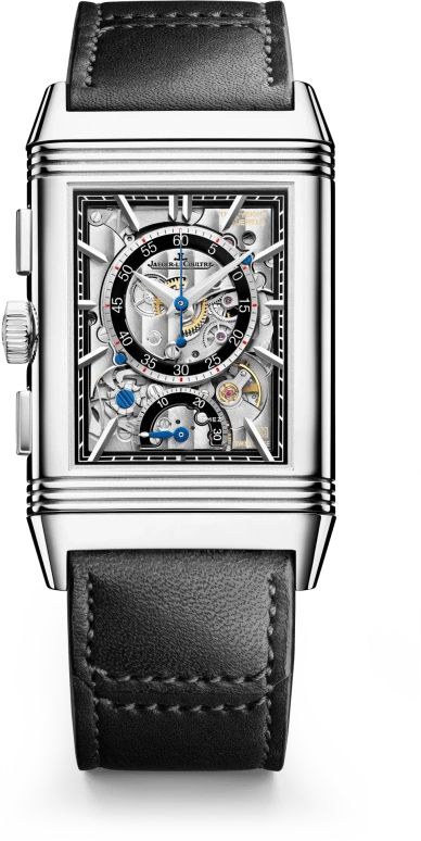 Jaeger-LeCoultre,Reverso 49.40x29.90mm,49.40x29.90mm,Stainless Steel,Blue,Grey,Handwound,Chronograph,Flyback,Retrograde,Q389848J