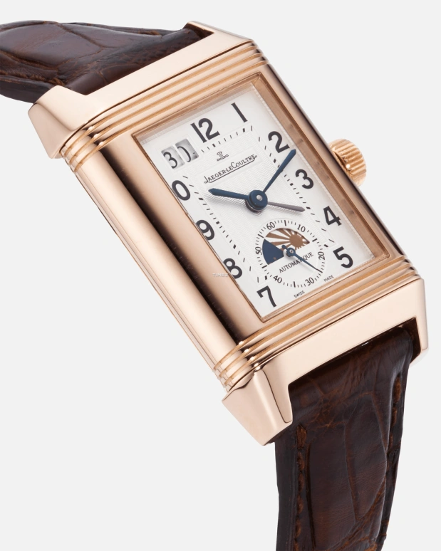 Jaeger-LeCoultre,Reverso 46.50x29mm,46.50x29mm,Rose Gold,Silver White,Automatic,Big Date,Day / Night Indication,Q3032420