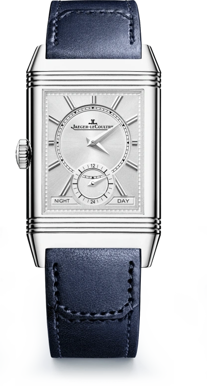 Jaeger-LeCoultre,Reverso 47x28.30mm,47x28.30mm,Stainless Steel,Blue,Silver,Handwound,Dule Time,Day / Night Indication,Q3988481