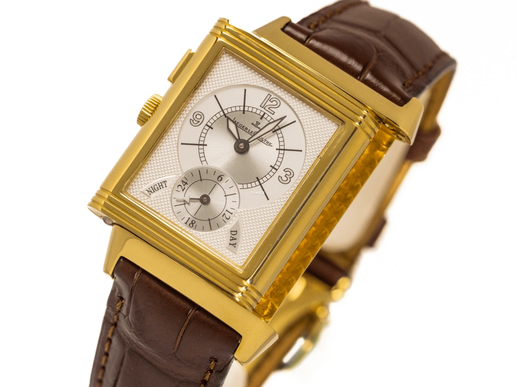 Jaeger-LeCoultre,Reverso 26x42mm,26x42mm,Yellow Gold,White,Handwound,Dule Time,Day / Night Indication,Q2711410
