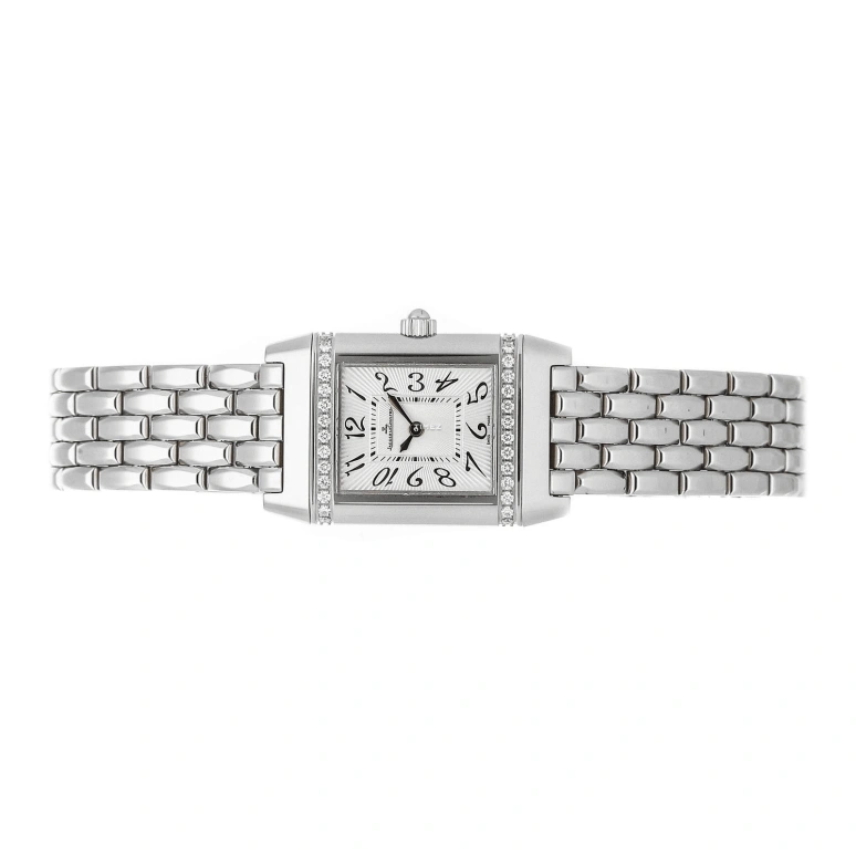 Jaeger-LeCoultre,Reverso 40x25mm,40x25mm,Stainless Steel,Silver White,Handwound,Sapphire,Crystal Glass,Square,Q2648140