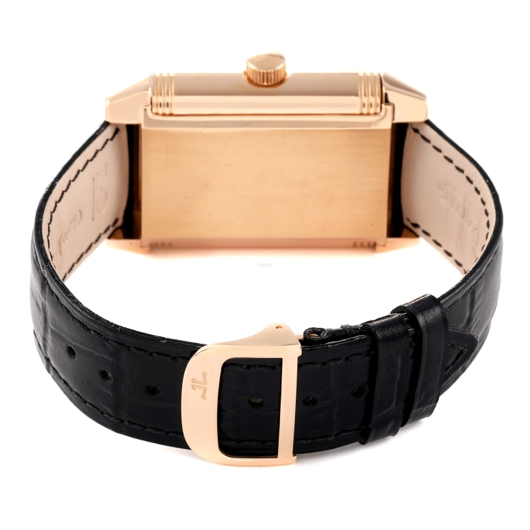 Jaeger-LeCoultre,Reverso 29x46.50mm,29x46.50mm,Rose Gold,Silver White,Handwound,Sapphire,Crystal Glass,Square,Q3012420