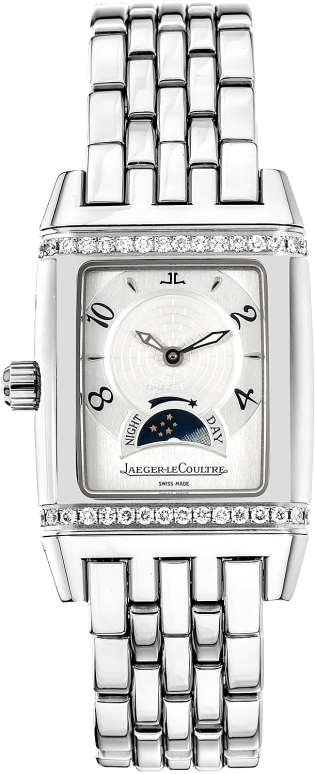 Jaeger-LeCoultre,Reverso 28x43.50mm,28x43.50mm,Stainless Steel,Silver White,Handwound,Moonphase,Dule Time,Q2968120