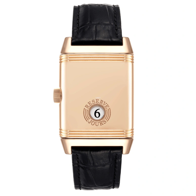 Jaeger-LeCoultre,Reverso 29x46.50mm,29x46.50mm,Rose Gold,Silver White,Handwound,Sapphire,Crystal Glass,Square,Q3012420