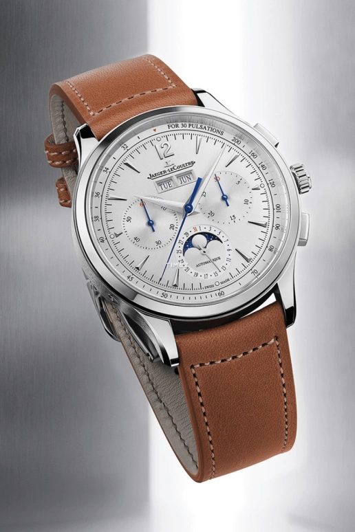 Jaeger-LeCoultre,Master 40mm,40mm,Stainless Steel,Silver,Automatic,Chronograph,Moonphase,Month,Date,65hours,In-house Caliber,Q413813J