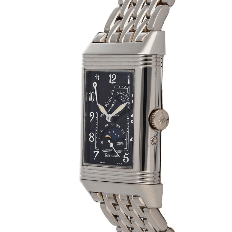 Jaeger-LeCoultre,Reverso 42x26mm,42x26mm,White Gold,Black,Automatic,Moonphase,Power Reserve Indicator,Day / Night Indication,Q2753170