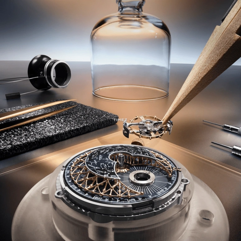 Jaeger-LeCoultre,Master Hybris Artistica 45mm,45mm,Rose Gold,Blue,Handwound,Month,Day,Tourbillon,Sky Chart,40hours,In-house Caliber,Q5262480