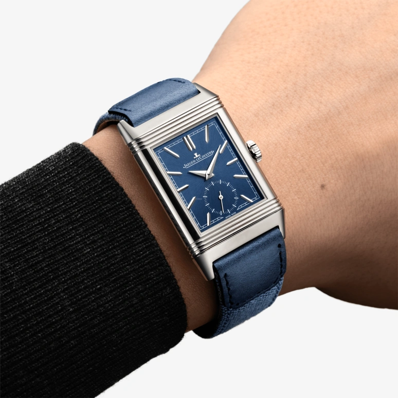 Jaeger-LeCoultre,Reverso 27.40mm,27.40mm,Stainless Steel,Blue,Handwound,45hours,In-house Caliber,3978480