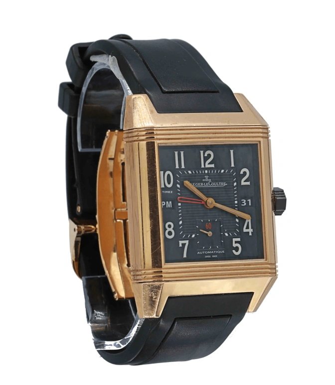 Jaeger-LeCoultre,Reverso 35mm,35mm,Rose Gold,Black,Automatic,Day,Dule Time,Day / Night Indication,7002672