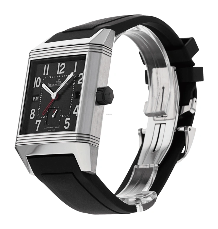 Jaeger-LeCoultre,Reverso 41x13mm,41x13mm,Stainless Steel,Black,Automatic,Day,Dule Time,Day / Night Indication,700868P