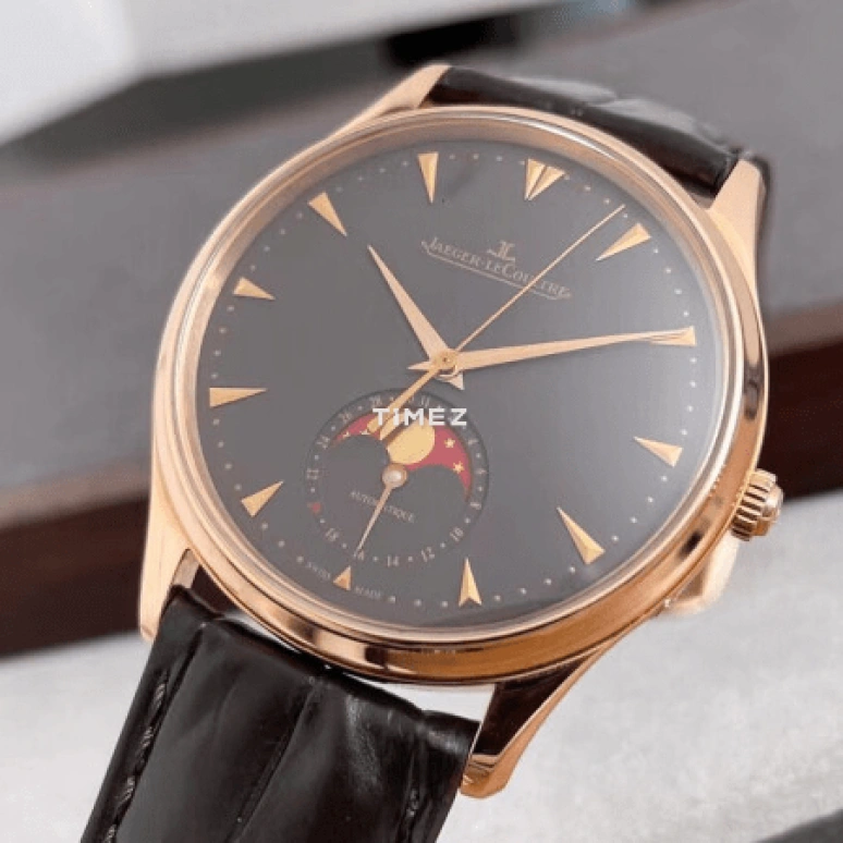 Jaeger-LeCoultre,Master 39mm,39mm,Rose Gold,Black,Handwound,Moonphase,Day,Q136256C