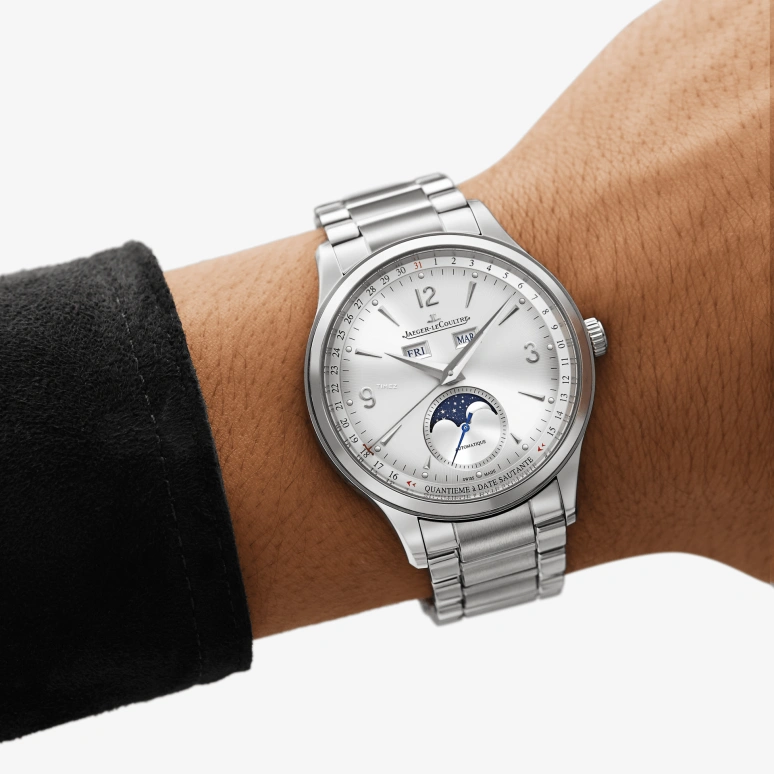 Jaeger-LeCoultre,Master 40mm,40mm,Stainless Steel,Silver,Automatic,Moonphase,Month,Date,Day,70hours,In-house Caliber,Q4148120