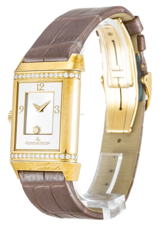 Jaeger-LeCoultre,Reverso 26mm,26mm,Yellow Gold,White,Handwound,Annual Calendar,Dule Time,2691420