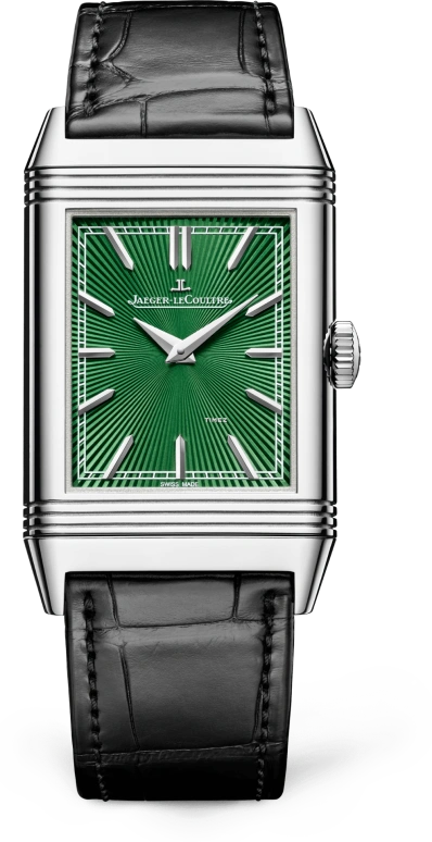 Jaeger-LeCoultre,Reverso 45.60x27.40mm,45.60x27.40mm,White Gold,Green,Handwound,45hours,In-house Caliber,Q39334V1