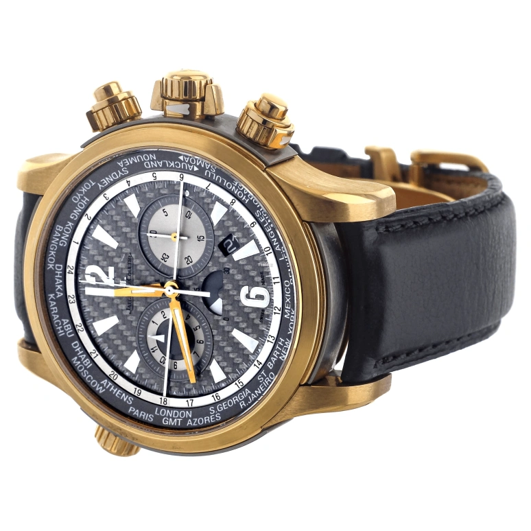 Jaeger-LeCoultre,Master 46mm,46mm,Rose Gold,Black,Automatic,Chronograph,Day,World Time,Q1762451
