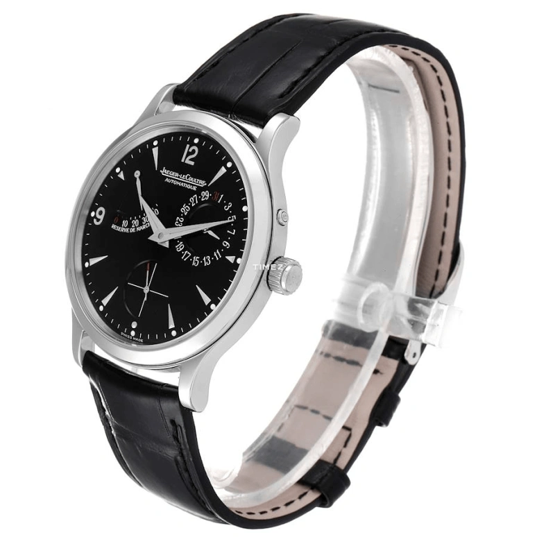 Jaeger-LeCoultre,Master 37mm,37mm,Stainless Steel,Black,Automatic,Day,Power Reserve Indicator,Q1488470