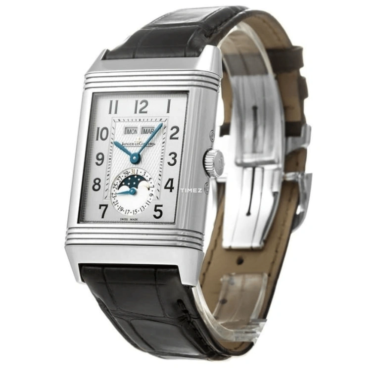 Jaeger-LeCoultre,Reverso 29.90mm,29.90mm,Stainless Steel,Silver,Handwound,Moonphase,Month,Date,Day,45hours,In-house Caliber,Q3758420