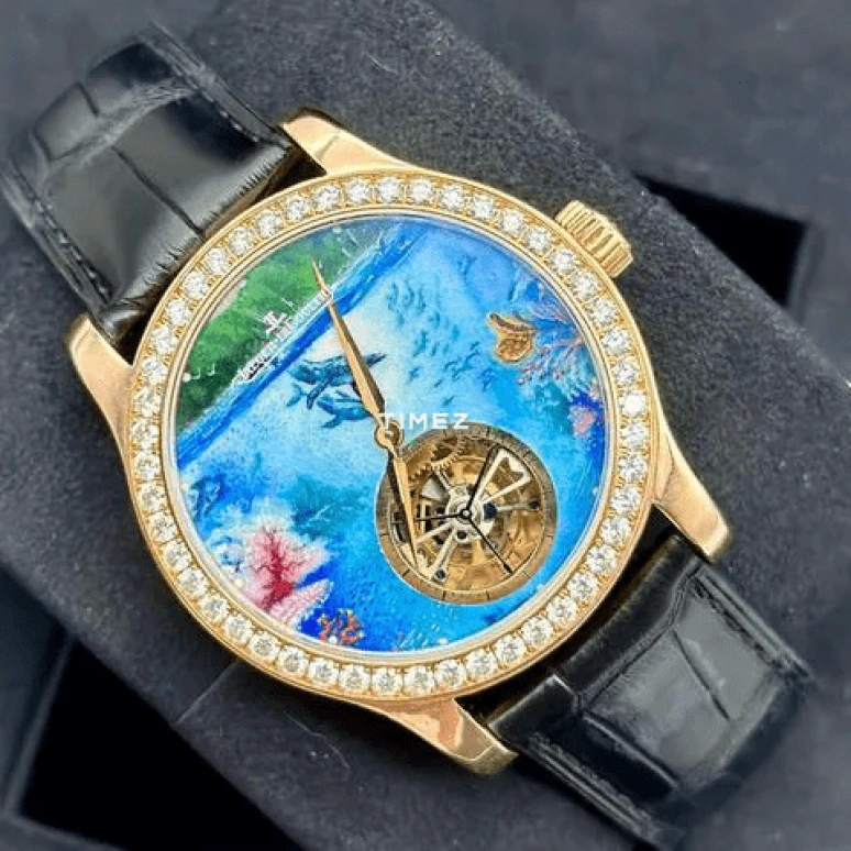Jaeger-LeCoultre,Other 43mm,43mm,Rose Gold,Blue,Multi-Color,Automatic,Tourbillon,Sapphire,166241M
