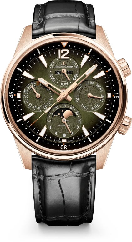 Jaeger-LeCoultre,Polaris 42mm,42mm,Rose Gold,Green,Automatic,Moonphase,Perpetual Calendar,Leap Year,Annual Calendar,38hours,In-house Caliber,Q908263J