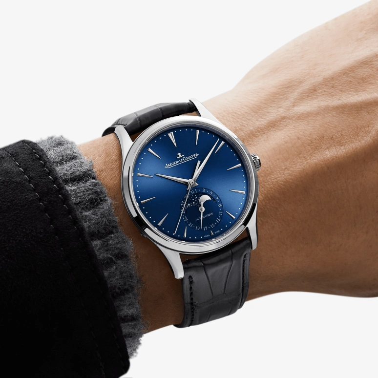 Jaeger-LeCoultre,Master 39mm,39mm,Stainless Steel,Blue,Automatic,Moonphase,Day,Q1368480