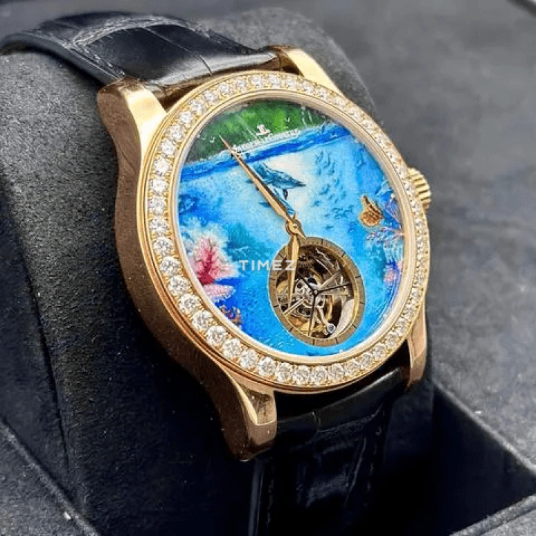 Jaeger-LeCoultre,Other 43mm,43mm,Rose Gold,Blue,Multi-Color,Automatic,Tourbillon,Sapphire,166241M