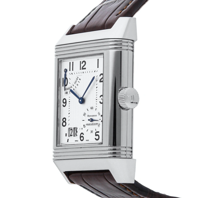 Jaeger-LeCoultre,Reverso 29.10x46.40mm,29.10x46.40mm,Stainless Steel,Silver White,Handwound,Power Reserve Indicator,Big Date,Q3008420