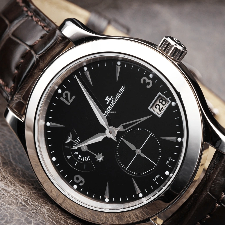 Jaeger-LeCoultre,Master 40mm,40mm,White Gold,Black,Automatic,Day,Day / Night Indication,Q1623470