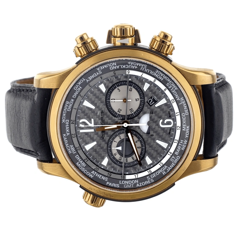 Jaeger-LeCoultre,Master 46mm,46mm,Rose Gold,Black,Automatic,Chronograph,Day,World Time,Q1762451