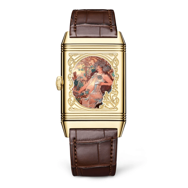 Jaeger-LeCoultre,Reverso 45.50x27.40mm,45.50x27.40mm,Yellow Gold,Coffee,Brown,Handwound,45hours,In-house Caliber,39314M3