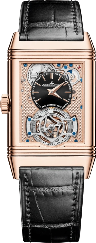 Jaeger-LeCoultre,Reverso 45.50x27.40mm,45.50x27.40mm,Rose Gold,Silver,Handwound,Dule Time,Tourbillon,Q392243J