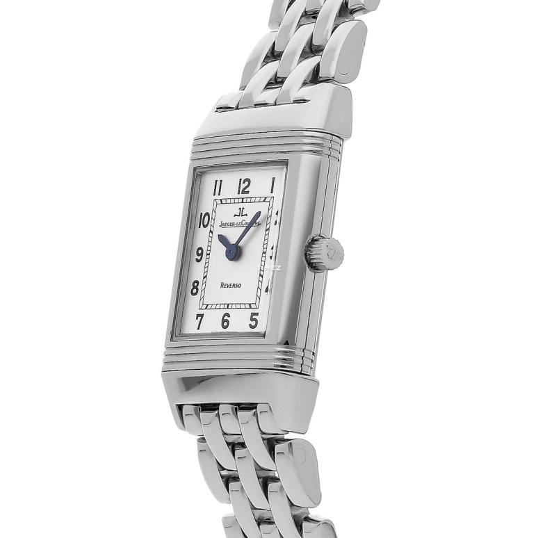 Jaeger-LeCoultre,Reverso 33x20.50mm,33x20.50mm,Stainless Steel,Silver White,Quartz,In-house Caliber,Sapphire,Crystal Glass,Q2618120