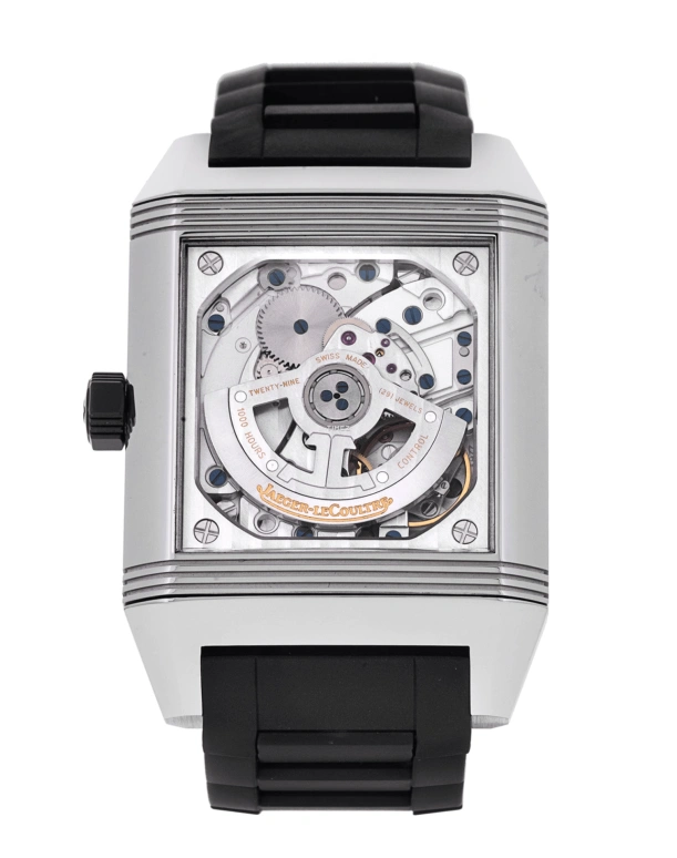 Jaeger-LeCoultre,Reverso 41x13mm,41x13mm,Stainless Steel,Black,Automatic,Day,Dule Time,Day / Night Indication,700867P