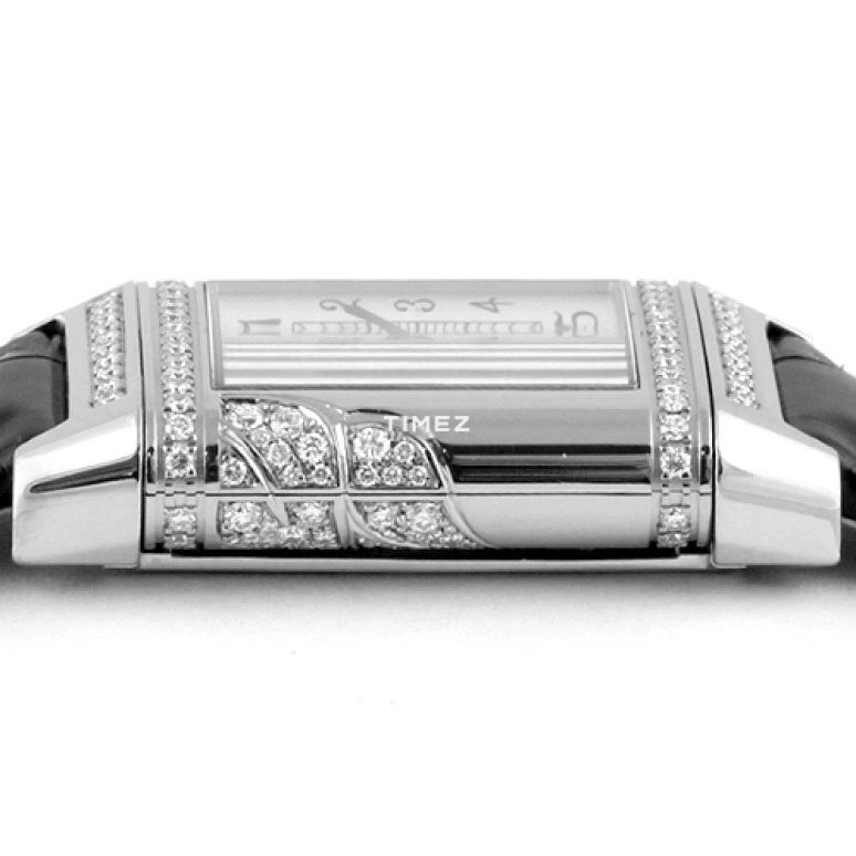 Jaeger-LeCoultre,Reverso 33x23.30mm,33x23.30mm,White Gold,Silver White,Quartz,In-house Caliber,Sapphire,Crystal Glass,Q2653401