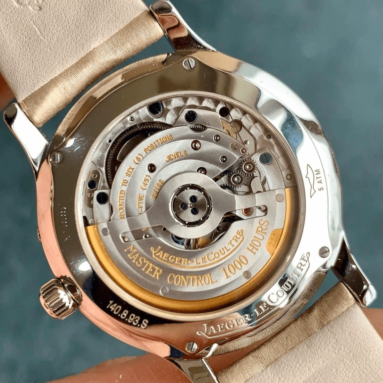 Jaeger-LeCoultre,Master 37mm,37mm,Stainless Steel,Beige,Yellow,Automatic,Day,Power Reserve Indicator,Q1488403