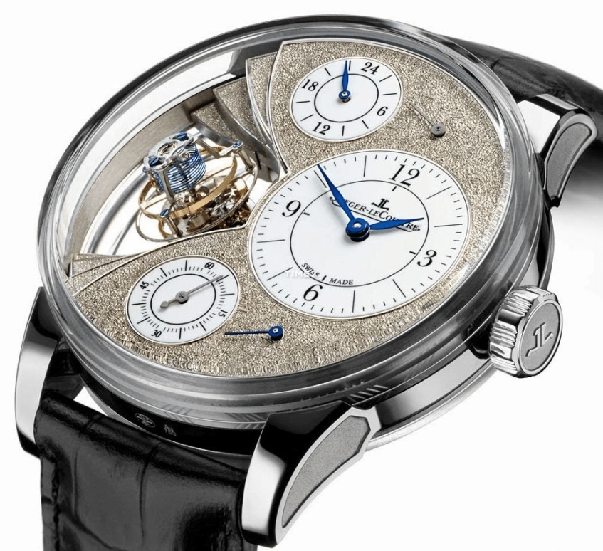 Jaeger-LeCoultre,Duomètre 44mm,44mm,White Gold,Silver,Handwound,Power Reserve Indicator,Dule Time,Tourbillon,Flyback,50hours,In-house Caliber,60735X1