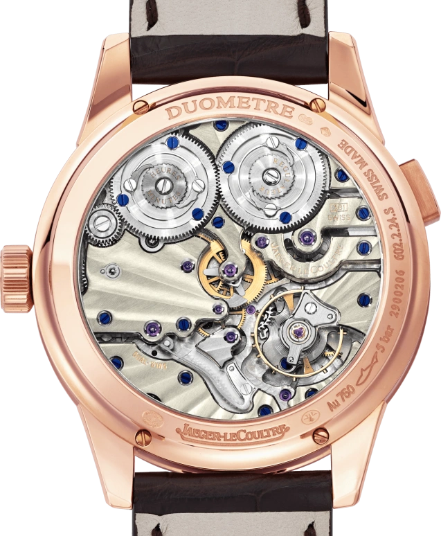 Jaeger-LeCoultre,Duomètre 40.50mm,40.50mm,Pink Gold,Silver,Handwound,Chronograph,Moonphase,Day,Power Reserve Indicator,36hours,Sapphire,Q6042421