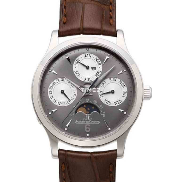 Jaeger-LeCoultre,Master 37mm,37mm,White Gold,Grey,Automatic,Moonphase,Perpetual Calendar,Annual Calendar,Month,In-house Caliber,Sapphire,Crystal Glass,Q149347A