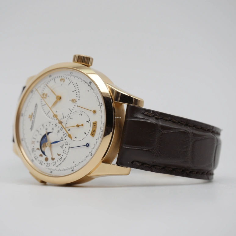 Jaeger-LeCoultre,Duomètre 42mm,42mm,Pink Gold,Silver,Handwound,Moonphase,Date,Day,Power Reserve Indicator,50hours,In-house Caliber,Q6042521