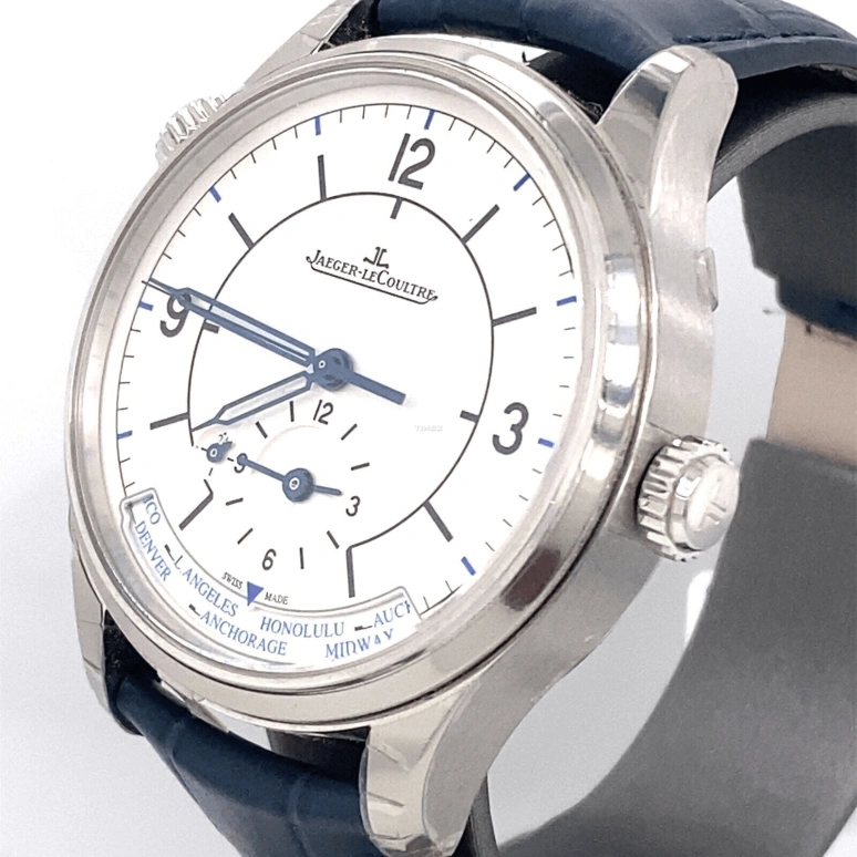 Jaeger-LeCoultre,Master 39mm,39mm,Stainless Steel,Black,White,Automatic,World Time,In-house Caliber,Q1428530