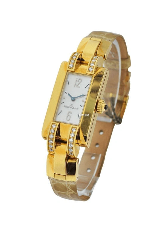Jaeger-LeCoultre,Other 18x30mm,18x30mm,Yellow Gold,Silver,Silver White,Quartz,Sapphire,Crystal Glass,Rectangular,Q4601581