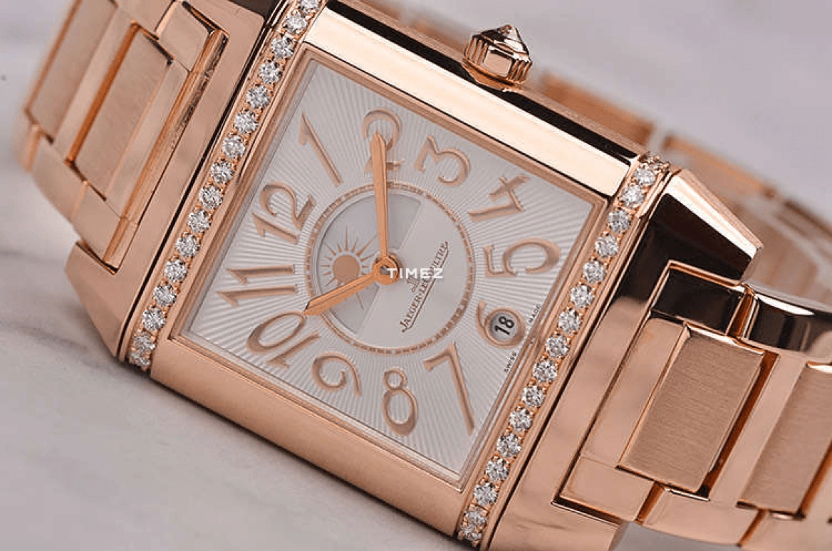 Jaeger-LeCoultre,Reverso 42x28.80mm,42x28.80mm,Rose Gold,Black,Silver,Automatic,Day,Dule Time,Day / Night Indication,Q7052120