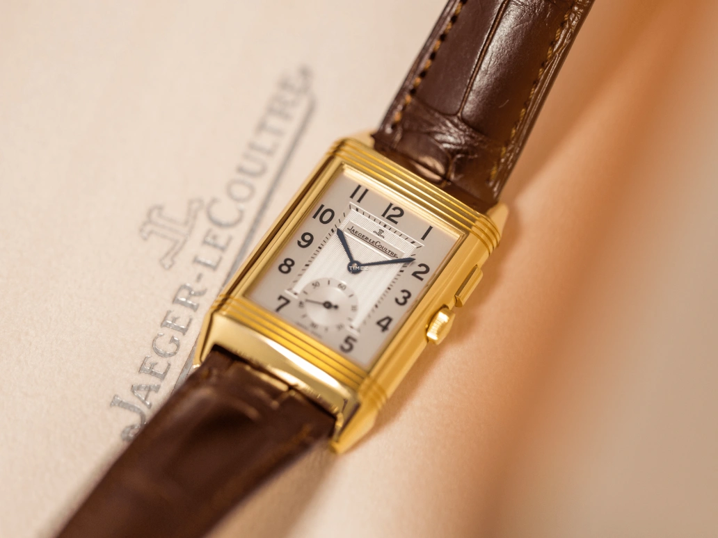 Jaeger-LeCoultre,Reverso 26x42mm,26x42mm,Yellow Gold,White,Handwound,Dule Time,Day / Night Indication,Q2711410