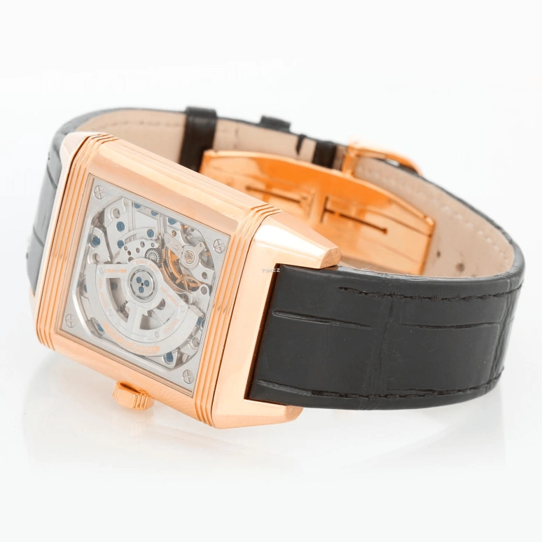 Jaeger-LeCoultre,Reverso 50.50x34.90mm,50.50x34.90mm,Rose Gold,Black,Silver,Automatic,45hours,In-house Caliber,7002620