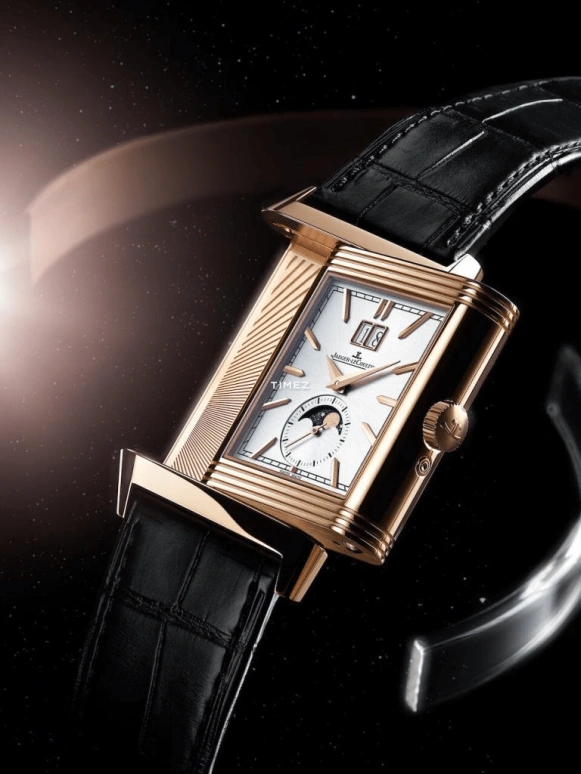 Jaeger-LeCoultre,Reverso 49.40x29.90mm,49.40x29.90mm,Rose Gold,Silver White,Handwound,Moonphase,Day,Q711252J