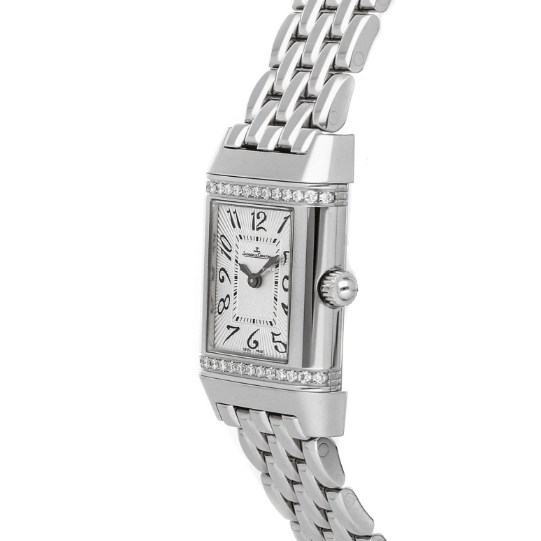 Jaeger-LeCoultre,Reverso 40x25mm,40x25mm,Stainless Steel,Silver White,Handwound,Sapphire,Crystal Glass,Square,Q2648140