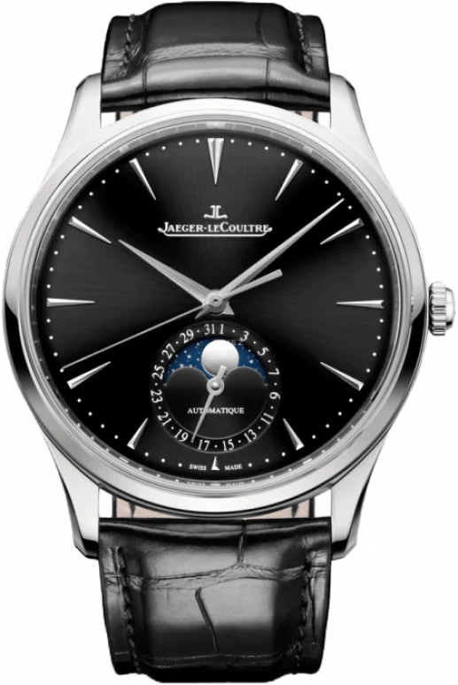 Jaeger-LeCoultre,Master 39mm,39mm,Stainless Steel,Black,Automatic,Moonphase,Day,Q1368471