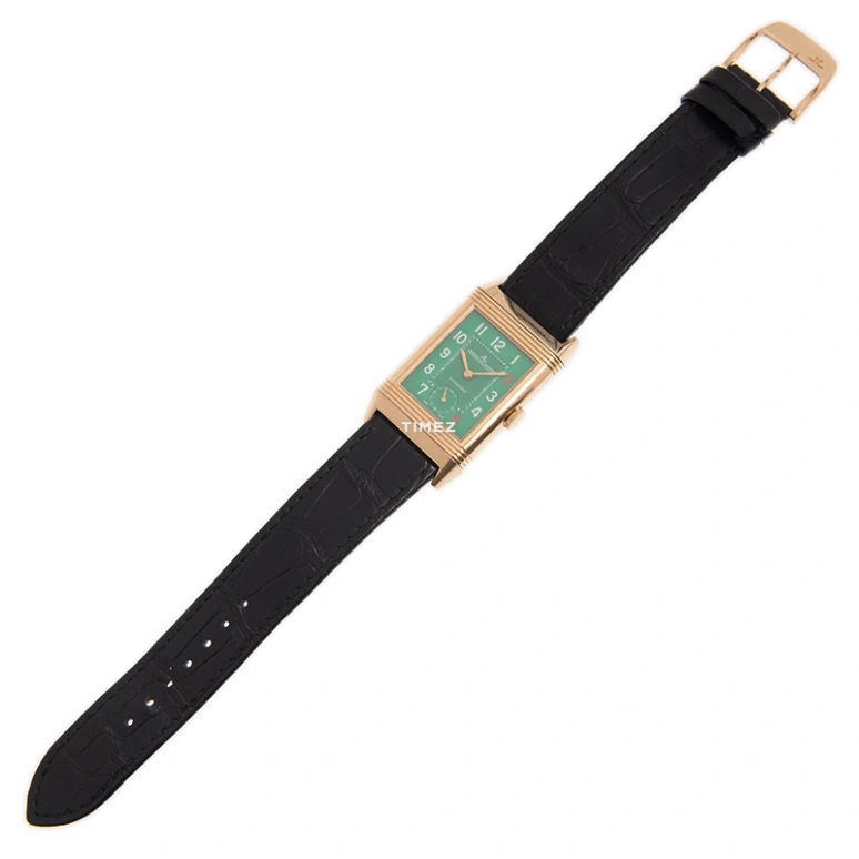 Jaeger-LeCoultre,Reverso 27.40mm,27.40mm,Rose Gold,Green,Automatic,Sapphire,Crystal Glass,Square,Q380252K