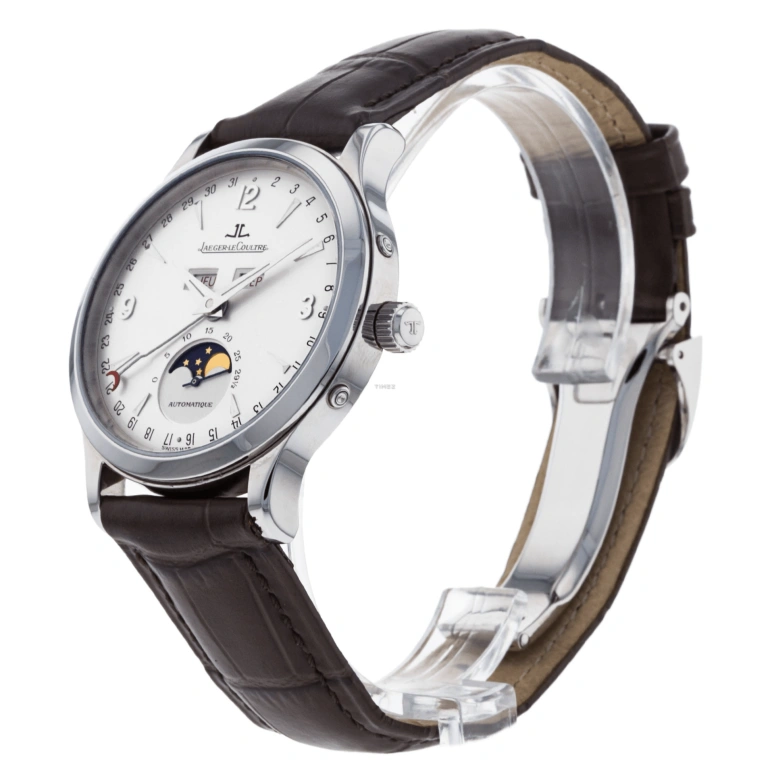 Jaeger-LeCoultre,Master 37mm,37mm,Stainless Steel,Silver White,Automatic,Moonphase,Month,Date,Day,In-house Caliber,Sapphire,Crystal Glass,Q143842A
